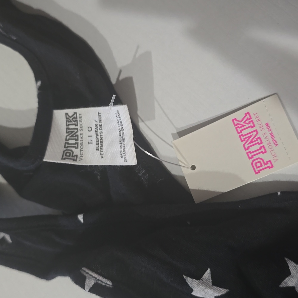 Vs Pink Sleep Racerback Tank Nwt Large Stars - Picture 2 of 2